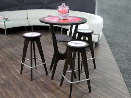 OTM-100 Portable, Brandable Table and Chairs in Espresso and Amber -- Image 2